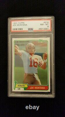 Topps 1981 Joe Montana San Francisco 49ers Rookie RC #216 PSA 8