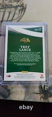 Trey Lance Immaculate Rookie Card RPA Player worn 3/5 on card auto