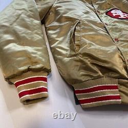 VINTAGE 80s SAN FRANCISCO SF 49ERS STAHL-URBAN GOLD SATIN JACKET SIZE SMALL NFL