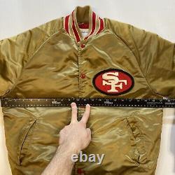 VINTAGE 80s SAN FRANCISCO SF 49ERS STAHL-URBAN GOLD SATIN JACKET SIZE SMALL NFL