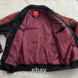 VINTAGE NFL 49ERS SAN FRANCISCO LEATHER BOMBER JACKET Men Size XL RARE Preowned