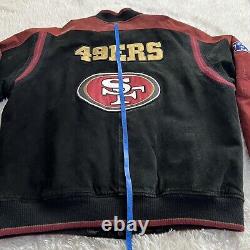 VINTAGE NFL 49ERS SAN FRANCISCO LEATHER BOMBER JACKET Men Size XL RARE Preowned