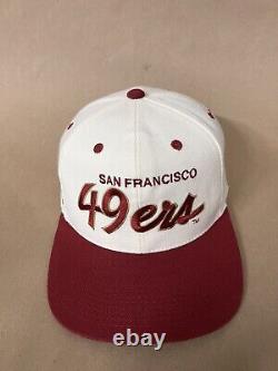 VINTAGE SAN FRANCISCO 49ers SCRIPT SNAPBACK HAT CAP SPORTS SPECIALTIES TWO TONE