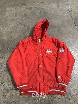 VINTAGE San Francisco 49ers Jacket Coat Size L STARTER Official NFL 1970s 1980s