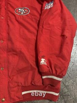 VINTAGE San Francisco 49ers Jacket Coat Size L STARTER Official NFL 1970s 1980s