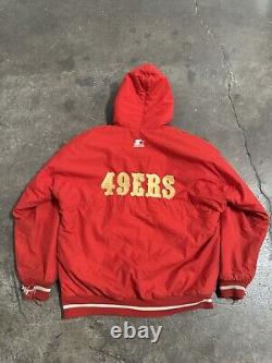 VINTAGE San Francisco 49ers Jacket Coat Size L STARTER Official NFL 1970s 1980s