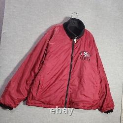 VINTAGE San Francisco 49ers Men Jacket Large Red Reversible Pro Player READ