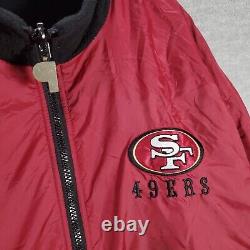 VINTAGE San Francisco 49ers Men Jacket Large Red Reversible Pro Player READ