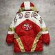 VTG 90s NFL SAN FRANCISCO 49ERS 1994 75TH PATCH PRO PLAYER PUFFER JACKET COAT M