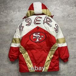 VTG 90s NFL SAN FRANCISCO 49ERS 1994 75TH PATCH PRO PLAYER PUFFER JACKET COAT M