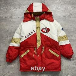 VTG 90s NFL SAN FRANCISCO 49ERS 1994 75TH PATCH PRO PLAYER PUFFER JACKET COAT M