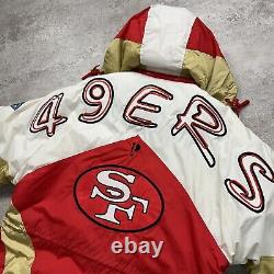 VTG 90s NFL SAN FRANCISCO 49ERS 1994 75TH PATCH PRO PLAYER PUFFER JACKET COAT M