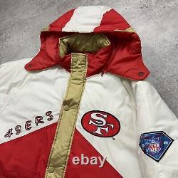 VTG 90s NFL SAN FRANCISCO 49ERS 1994 75TH PATCH PRO PLAYER PUFFER JACKET COAT M