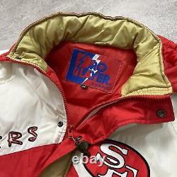 VTG 90s NFL SAN FRANCISCO 49ERS 1994 75TH PATCH PRO PLAYER PUFFER JACKET COAT M