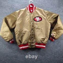 VTG 90s NFL SAN FRANCISCO 49ERS STARTER GOLD SATIN SNAP JACKET ADULT SZ L Bomber