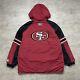 VTG 90s NFL SAN FRANCISCO 49ERS STARTER PUFFER JACKET HOODIE SIZE XXL 2XL