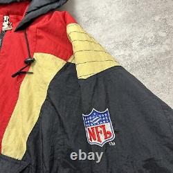 VTG 90s NFL SAN FRANCISCO 49ERS STARTER PUFFER JACKET PULLOVER HOODIE SIZE XL