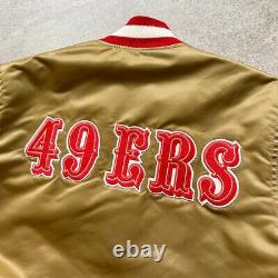 VTG 90s NFL SAN FRANCISCO 49ERS STARTER SATIN BOMBER JACKET Sz M MADE IN USA