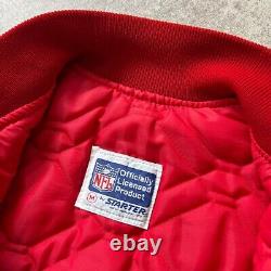 VTG 90s NFL SAN FRANCISCO 49ERS STARTER SATIN BOMBER JACKET Sz M MADE IN USA