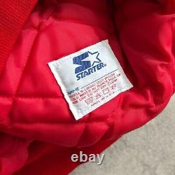 VTG 90s NFL SAN FRANCISCO 49ERS STARTER SATIN BOMBER JACKET Sz M MADE IN USA