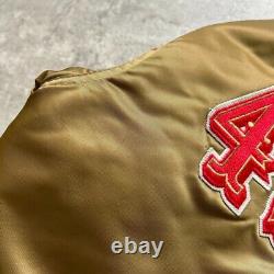 VTG 90s NFL SAN FRANCISCO 49ERS STARTER SATIN BOMBER JACKET Sz M MADE IN USA