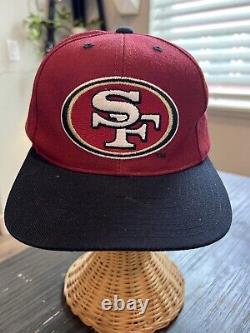 VTG 90s San Francisco 49ers NFL Team Cap Snapback Hat Blockhead