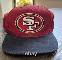 VTG 90s San Francisco 49ers NFL Team Cap Snapback Hat Blockhead