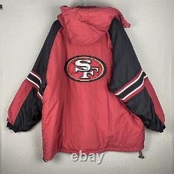 VTG 90s Starter Pro Line San Francisco 49ers Hooded Pullover Jacket NFL Size 4XL