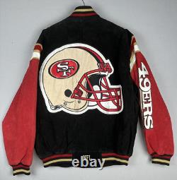 VTG NFL San Francisco 49ers G-lll Suede Leather Varsity Jacket Back Logo XL