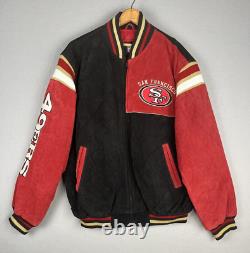 VTG NFL San Francisco 49ers G-lll Suede Leather Varsity Jacket Back Logo XL