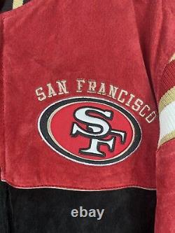 VTG NFL San Francisco 49ers G-lll Suede Leather Varsity Jacket Back Logo XL