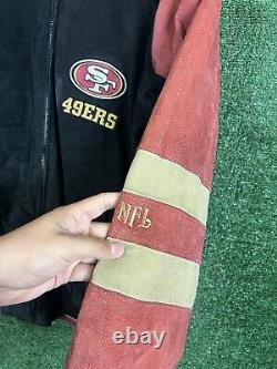 VTG NFL San Francisco 49ers Suede Leather Bomber Varsity Jacket Logo 90s M