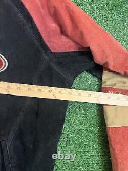 VTG NFL San Francisco 49ers Suede Leather Bomber Varsity Jacket Logo 90s M