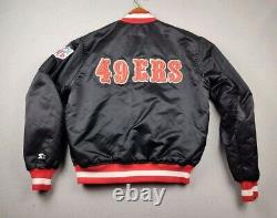 VTG Pro Line Starter Black Satin Stadium Jacket Sz L NFL San Francisco 49ers USA