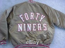 VTG RARE 80s San Francisco 49ers Stahl Urban satin jacket gold 90s starter hat L