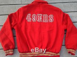 VTG RARE San Francisco 49ers letterman jacket varsity wool jersey starter hat L