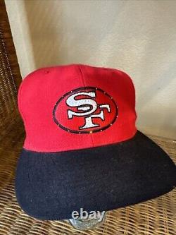 VTG San Francisco 49ers BLOCKHEAD Hat RARE FIBER OPTICS LIGHTS American Needle