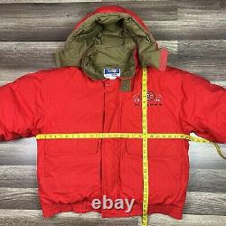 VTG San Francisco 49ers Chalk Line Goose Down Hooded Puffer Jacket Sz Large