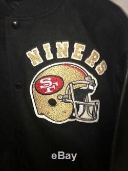 VTG San Francisco 49ers Chalk Line Letterman Jacket XL Near Mint Leather Sleeves