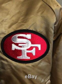 VTG San Francisco 49ers Chalk Line Satin Jacket Winter Fourty Niners NFL Small