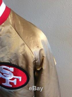 VTG San Francisco 49ers Chalk Line Satin Jacket Winter Fourty Niners NFL Small