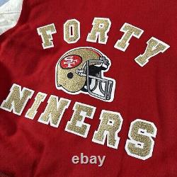 VTG San Francisco 49ers Chalk line Wool Leather 1980s Varsity Jacket Sz L CLEAN