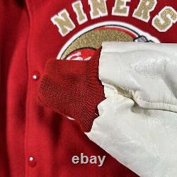 VTG San Francisco 49ers Chalk line Wool Leather 1980s Varsity Jacket Sz L CLEAN