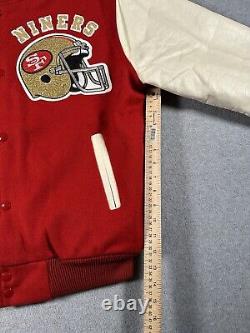 VTG San Francisco 49ers Chalk line Wool Leather 1980s Varsity Jacket Sz L CLEAN