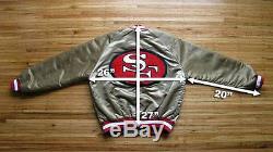 VTG San Francisco 49ers Gold Satin Chalkline Jacket sz L starter rare t-shirt