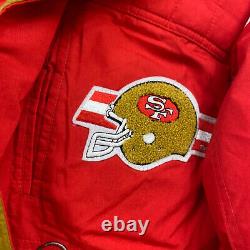 VTG San Francisco 49ers Triple FAT Down Jacket Medium Red Patches Deadstock 90s