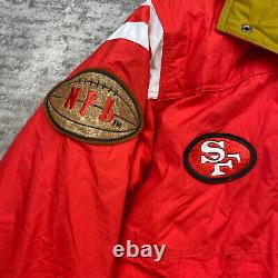 VTG San Francisco 49ers Triple FAT Down Jacket Medium Red Patches Deadstock 90s