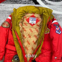 VTG San Francisco 49ers Triple FAT Down Jacket Medium Red Patches Deadstock 90s