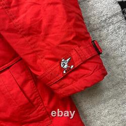 VTG San Francisco 49ers Triple FAT Duck Down Jacket Medium Red Puffer Patch 90s