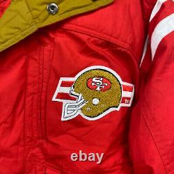 VTG San Francisco 49ers Triple FAT Duck Down Jacket Medium Red Puffer Patch 90s